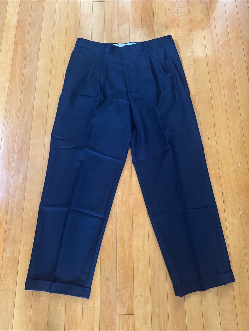 Slates Men's Navy Pleated Dress Pants men’s 36x30